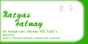 matyas halmay business card